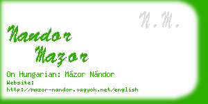 nandor mazor business card